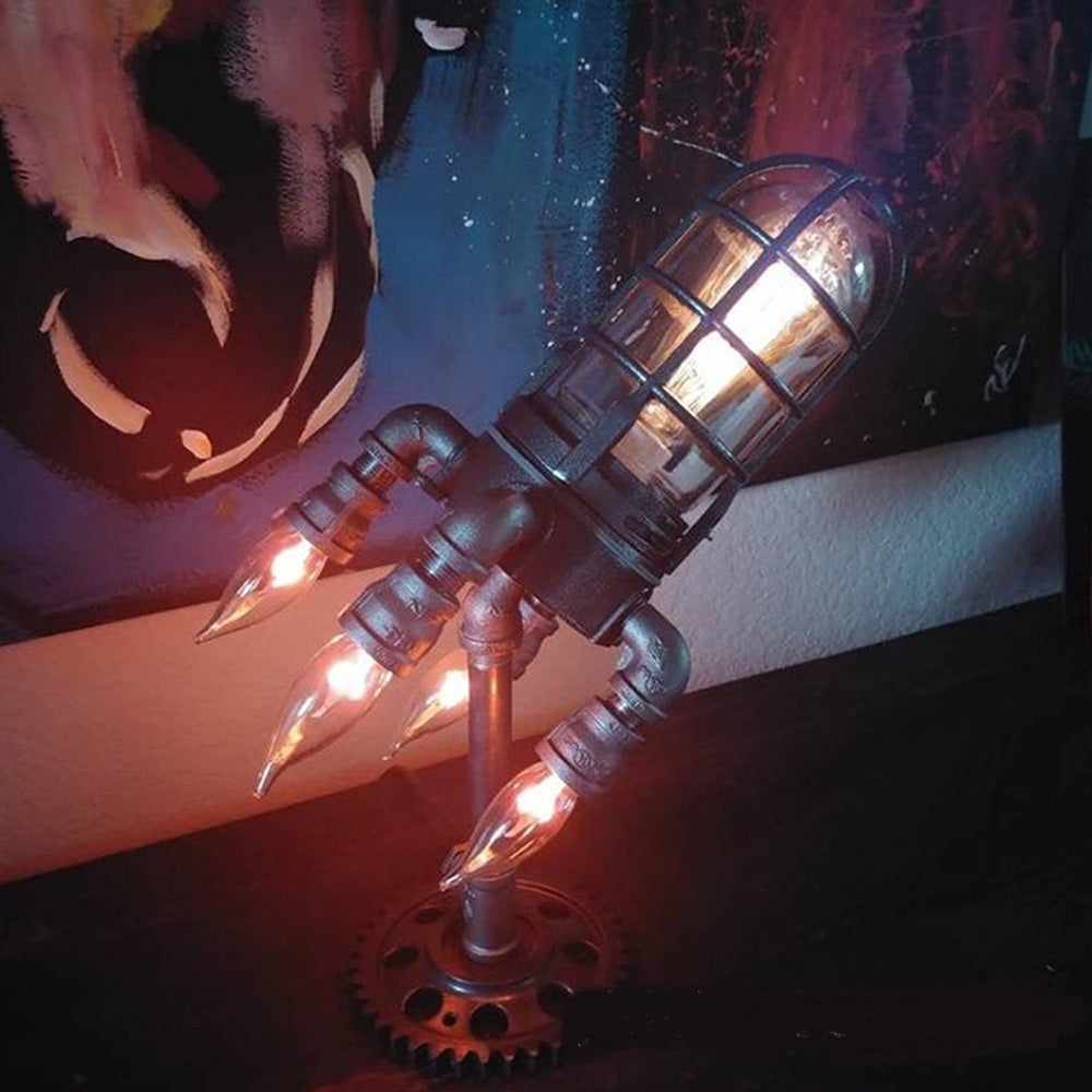 New Bazooka Flame Steampunk Rocket Home Decoration Light